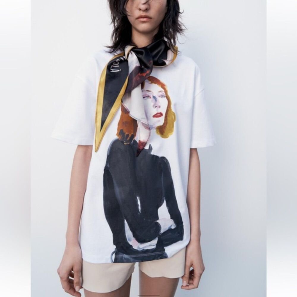 ZARA XEVI SOLA SCARF TOP White Ref 1165/020